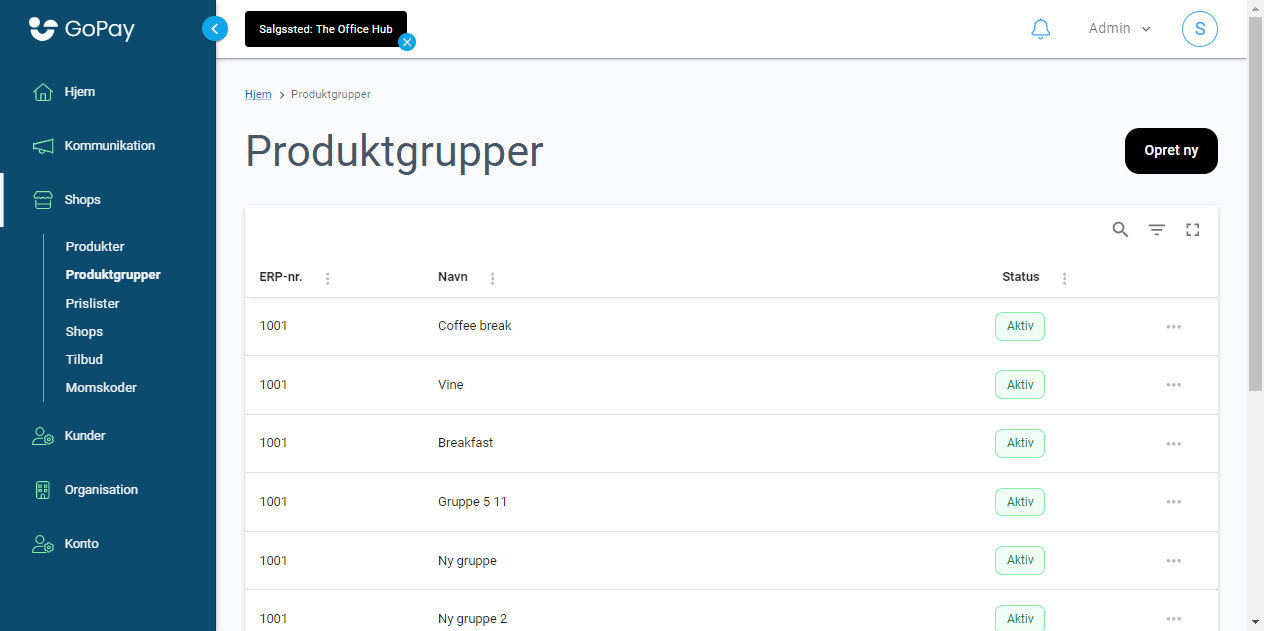 Navigate to Product Groups