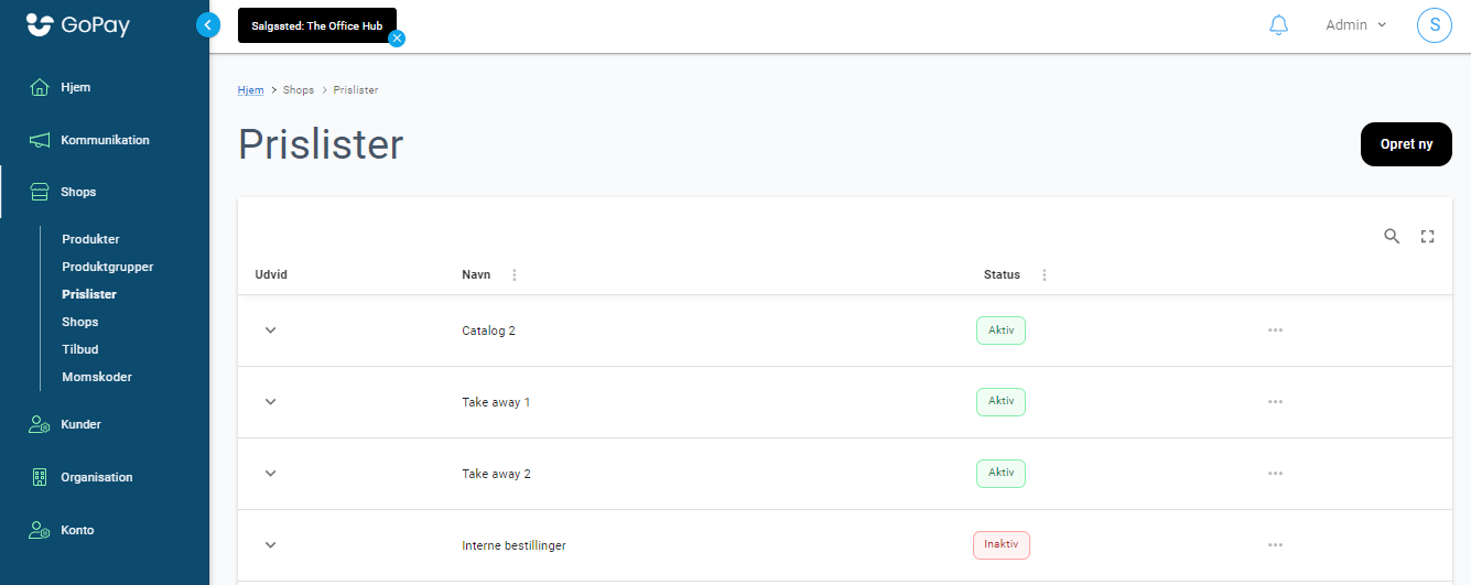 Creating a New Price List