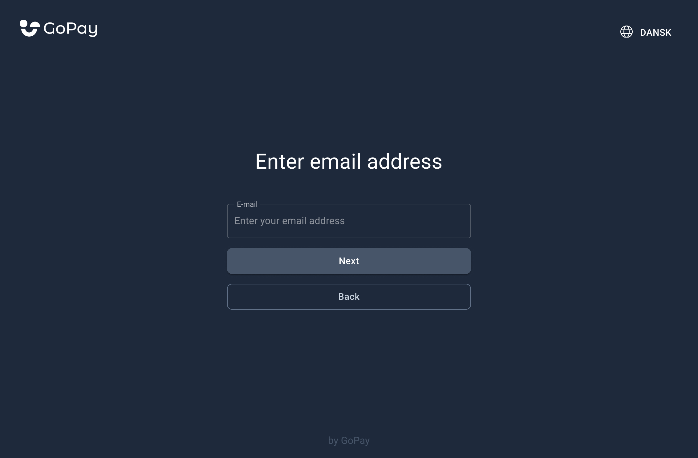 Indtast e-mail